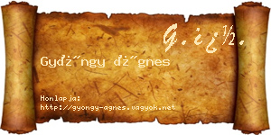 Gyöngy Ágnes névjegykártya
